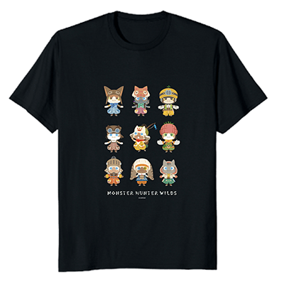 カプコン デザインTシャツ モンスターハンターワイルズ オトモアイルーとサポート部隊