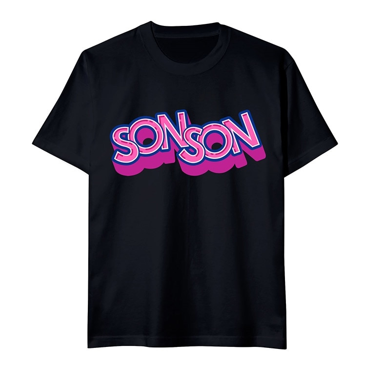 【イーカプコン限定】レトロゲームタイトルTシャツ 「SONSON｣黒 Lサイズ