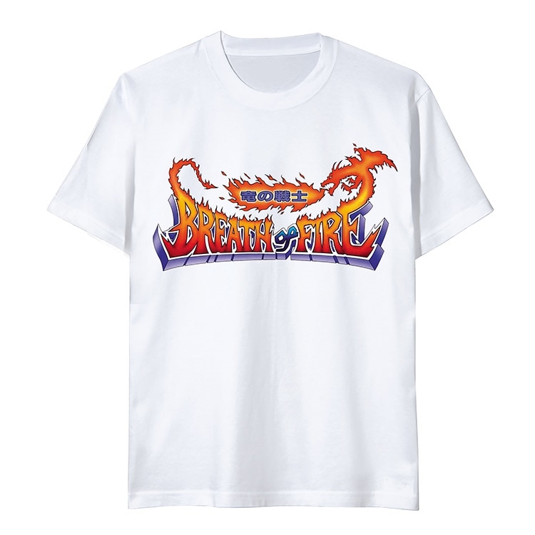 【イーカプコン限定】レトロゲームタイトルTシャツ 「ブレス オブ ファイア｣白 Lサイズ