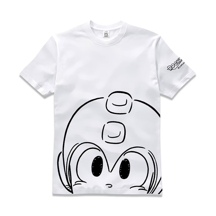 【イーカプコン限定】ロックマン クラシックデザインTシャツ 顔/白 Lサイズ