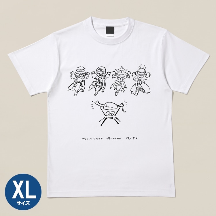 モンスターハンターライズ　Line Art Tシャツ愉快なハンター　XL