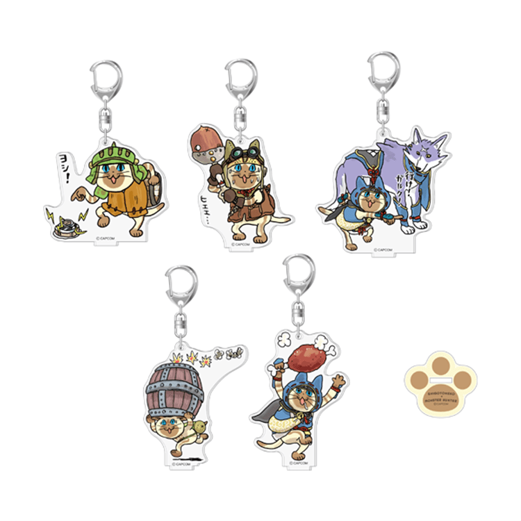 イーカプコン モンスターハンター 仕事猫 トレーディングアクリルスタンドキーホルダー ランダム封入1個 アクリルスタンドキーホルダー 雑貨 文房具 Capcom公式通販サイト