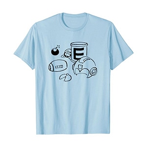 ROCKMAN ラインアート (B) Tシャツ