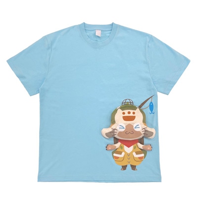 モンハンワイルズ 飛び出す Tシャツ オトモアイルー L