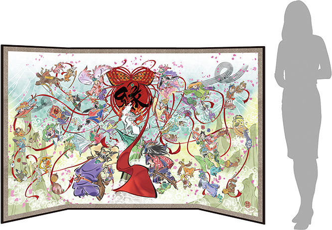 大神20周年記念アート 三曲屏風